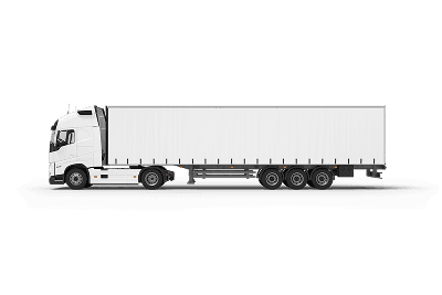 White over-the-road tractor-trailer